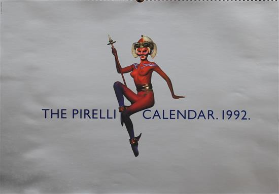 A 1992 Pirelli calendar, mint in box